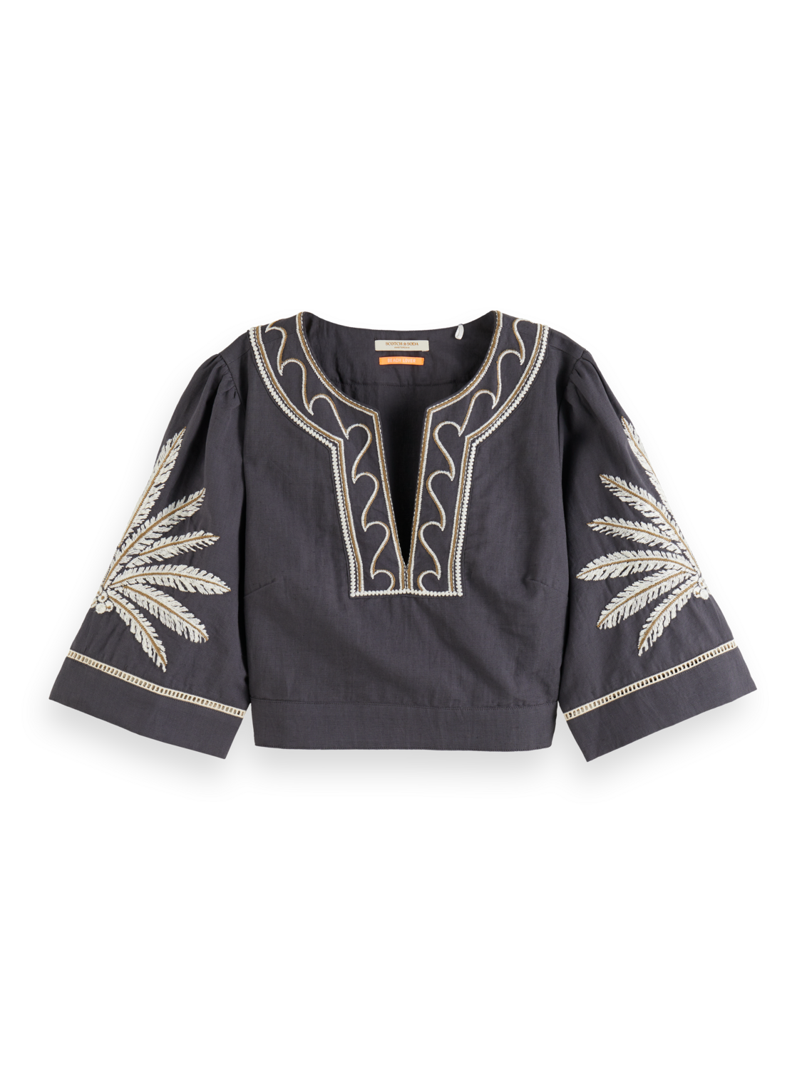 EMBROIDERED CROP TOP