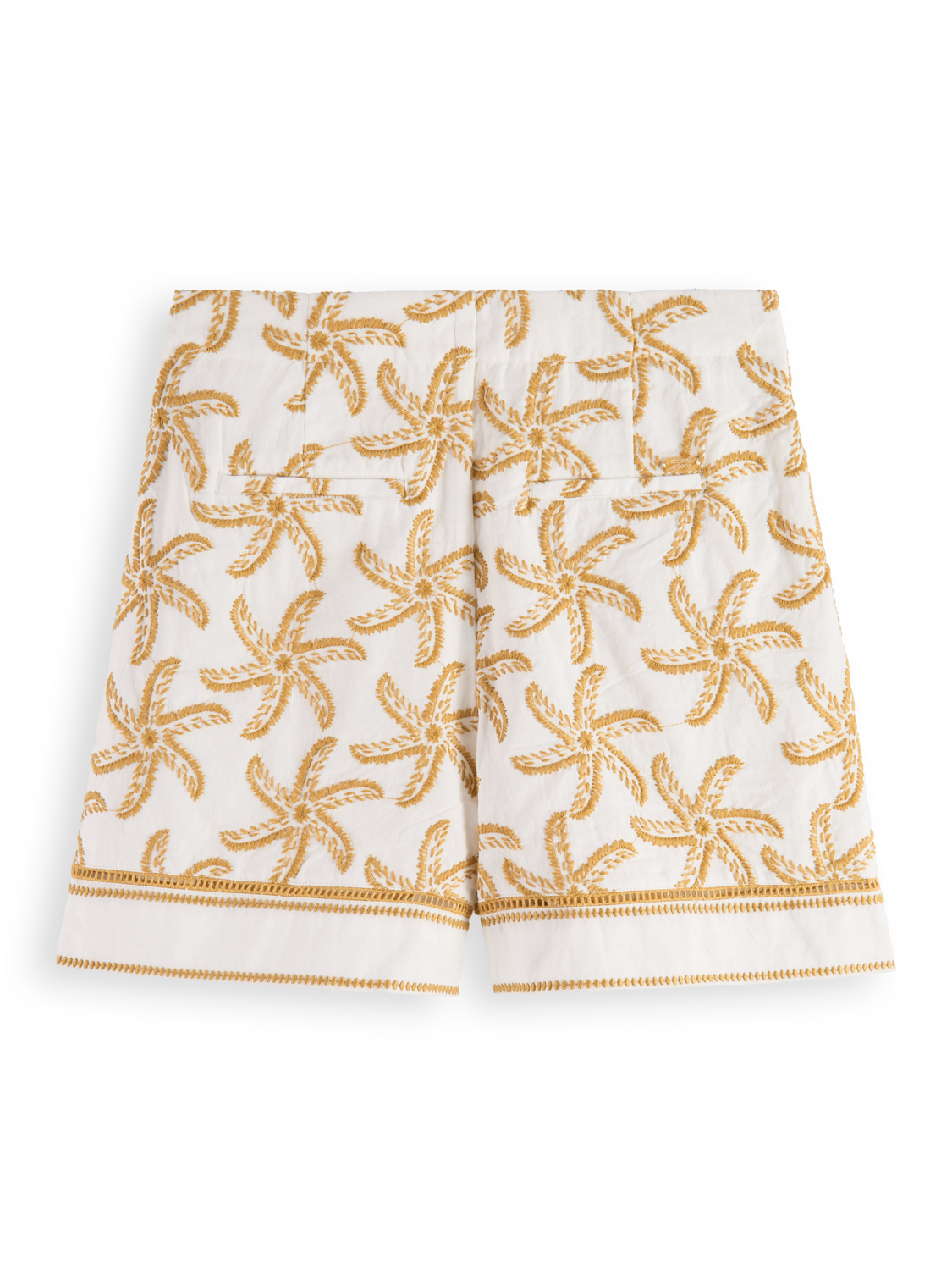 STARFISH EMBROIDERED HIGH-RISE LINEN SHORT