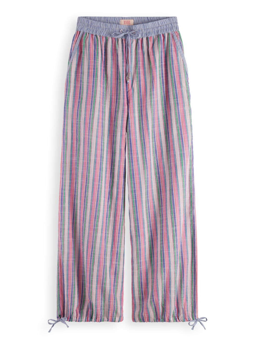MULTICOLOUR LUREX STRIPE PULL-ON BEACH PANT