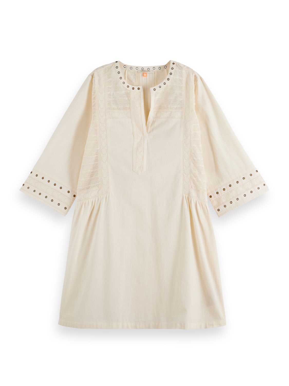 SHORT DRESS WITH EYELET DETAIL