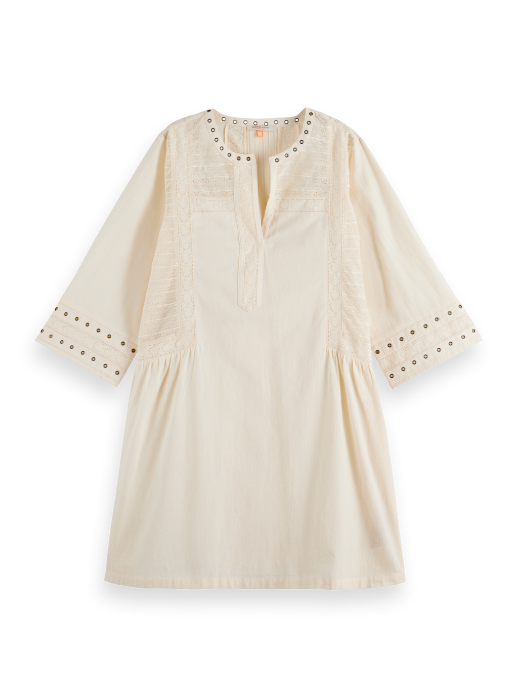 SHORT DRESS WITH EYELET DETAIL