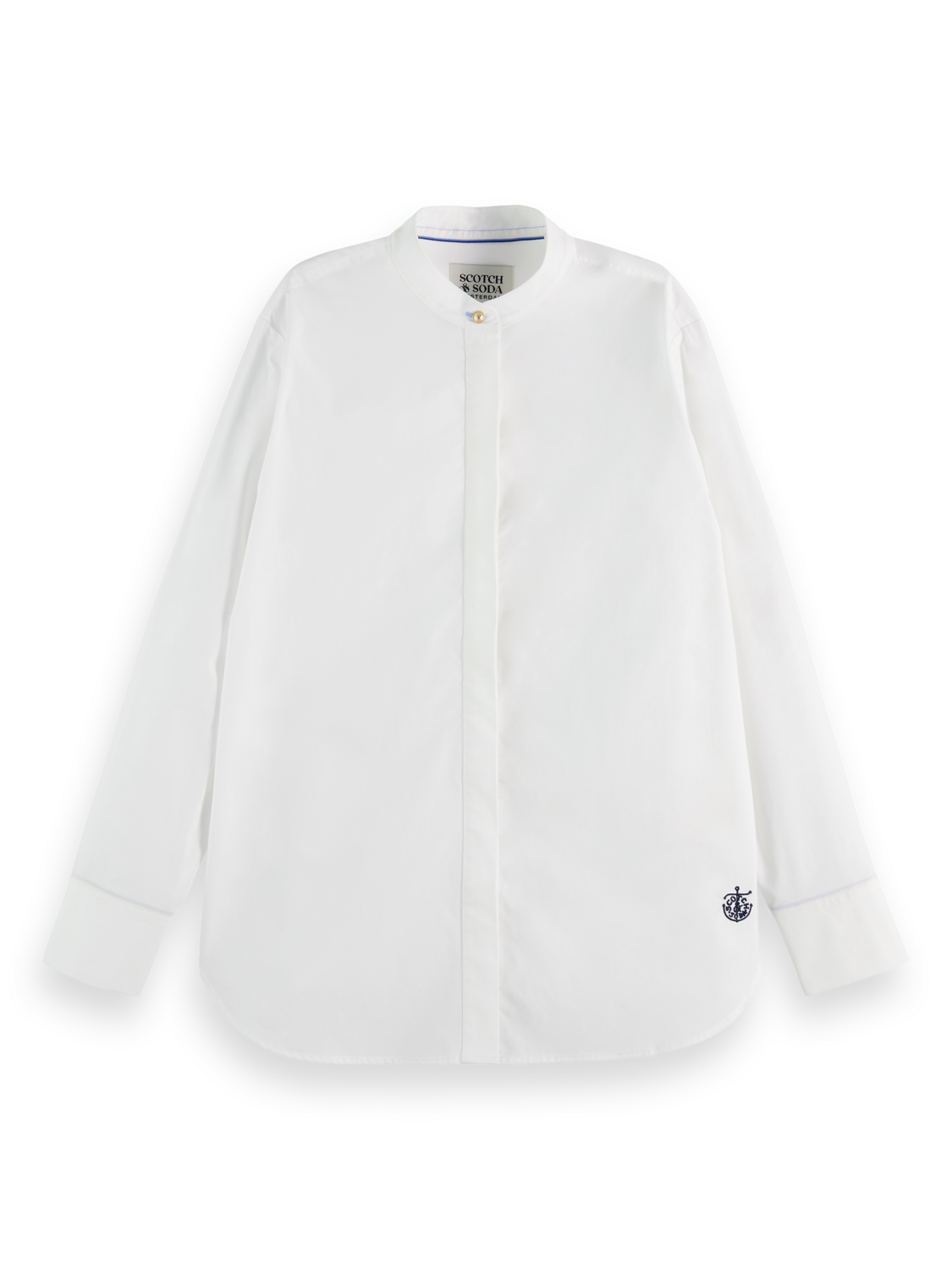 COLLARLESS RELAXED FIT SHIRT