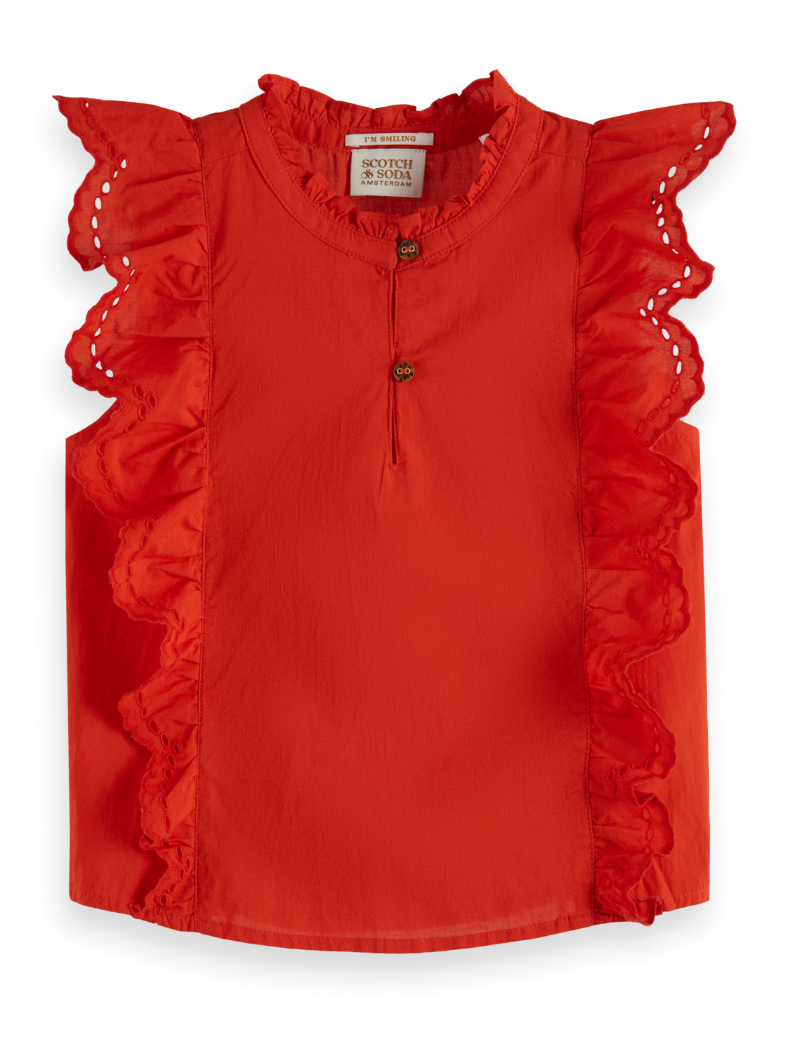 SLEEVELESS BRODERIE ANGLAISE TOP