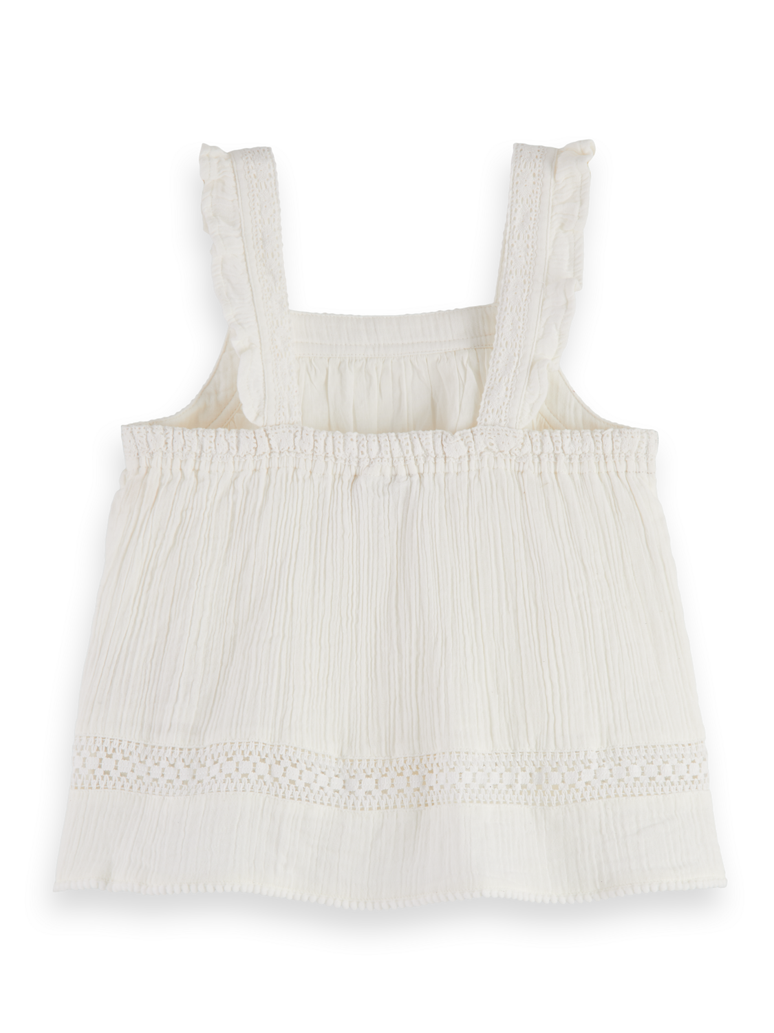 Girls LACE DETAIL CRINKLE COTTON TANK