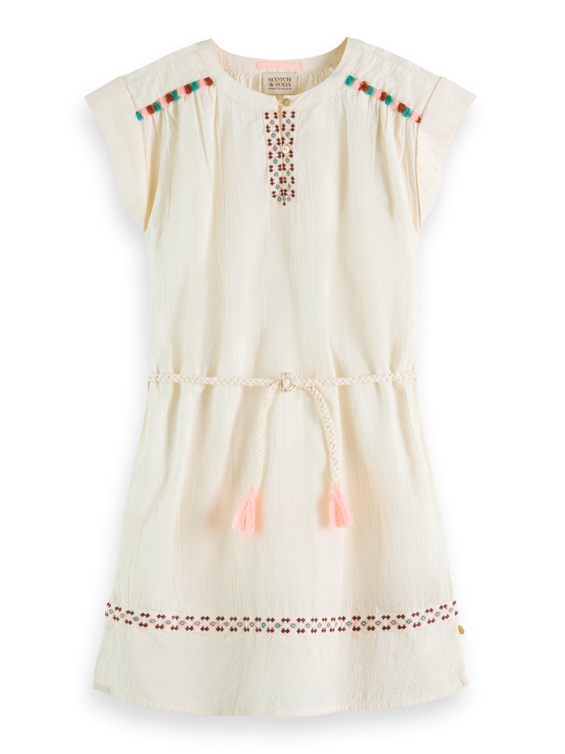 Girls NEON POP EMBROIDERED KAFTAN DRESS