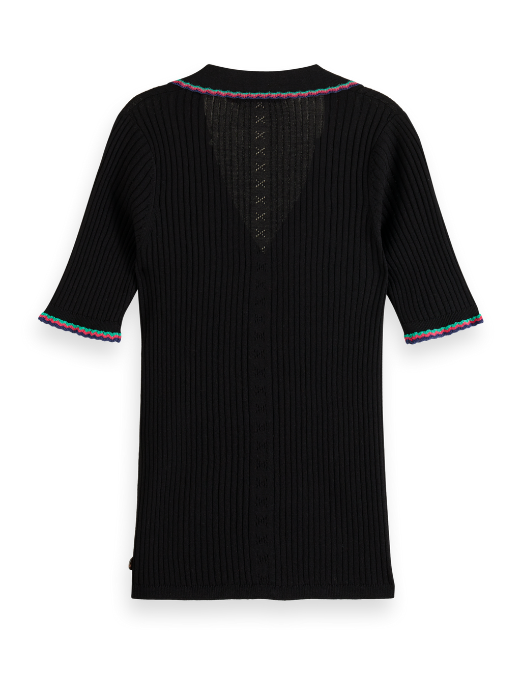 RIB COLLARED KNITTED TEE