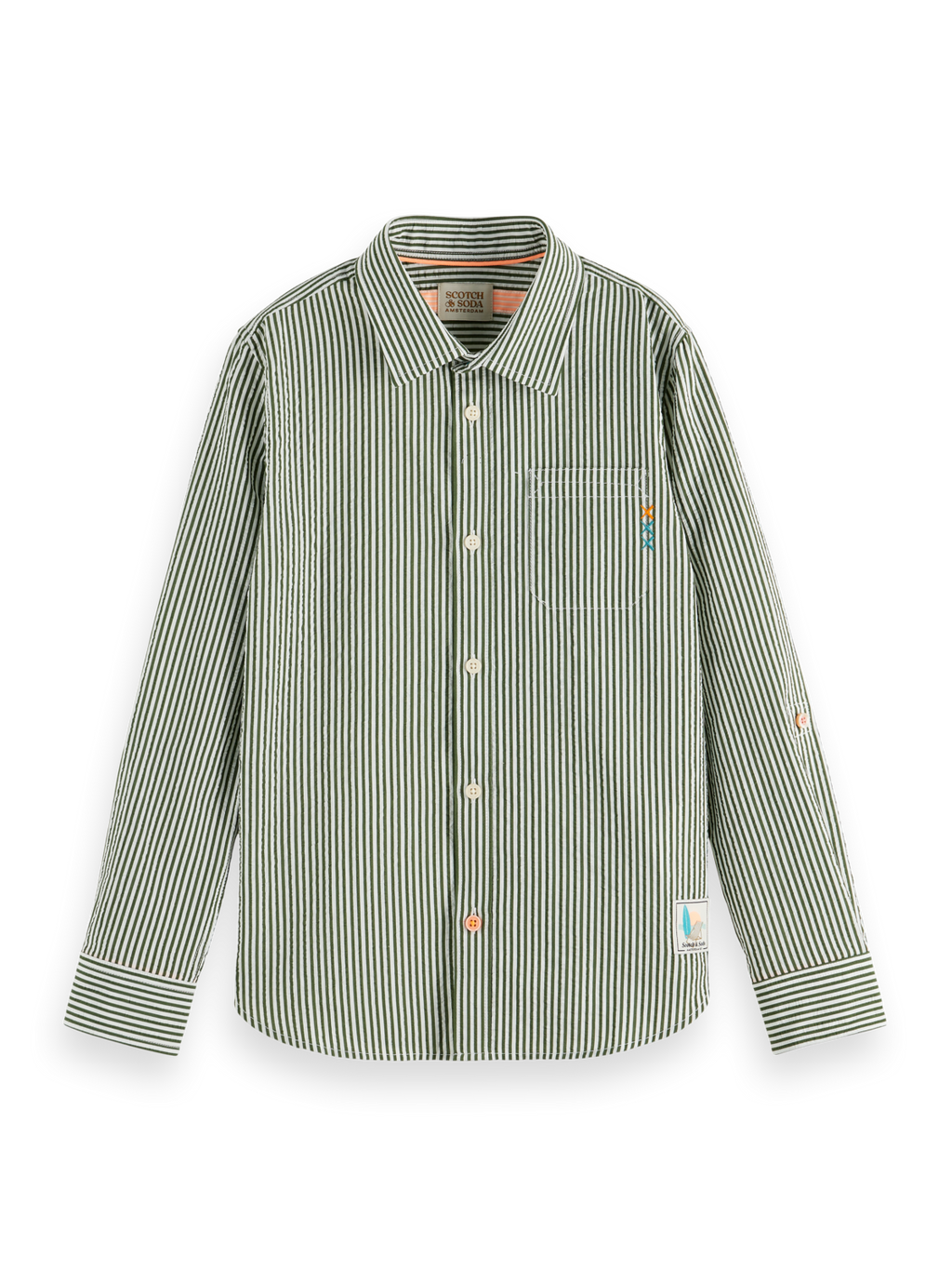 REGULAR-FIT - PRINTED STRIPE SEERSUCKER SHIRT
