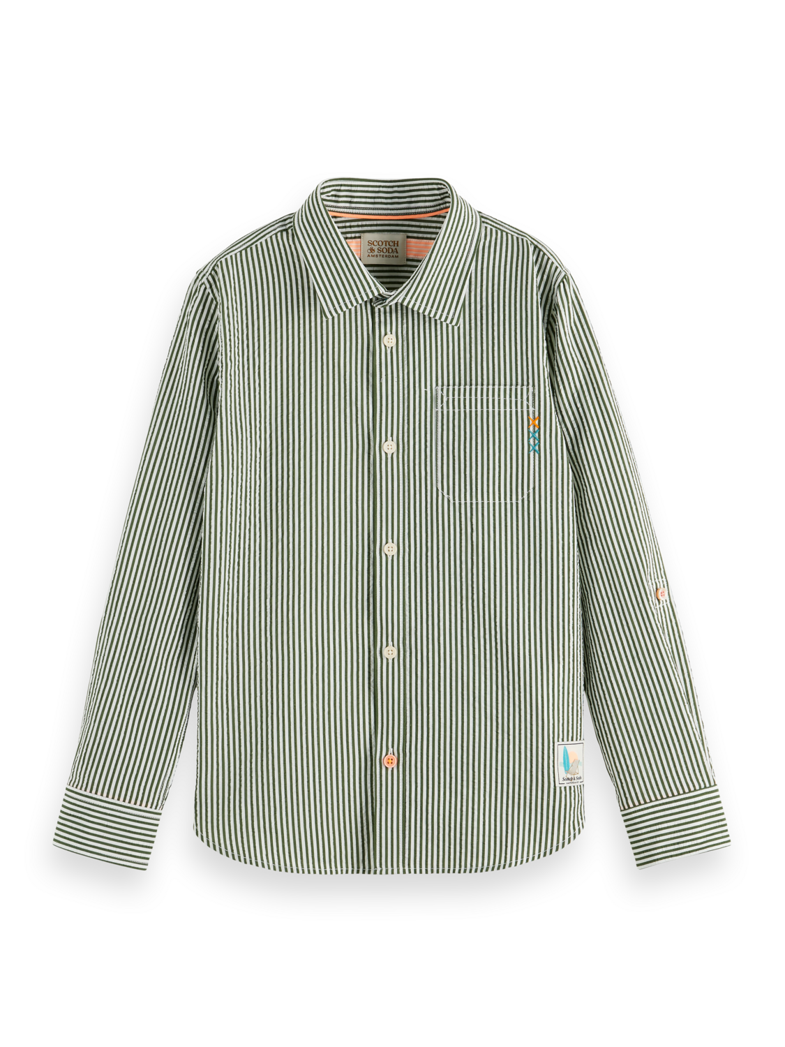REGULAR-FIT - PRINTED STRIPE SEERSUCKER SHIRT