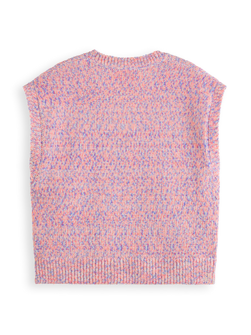 SPACE DYE V NECK KNITTED TANK