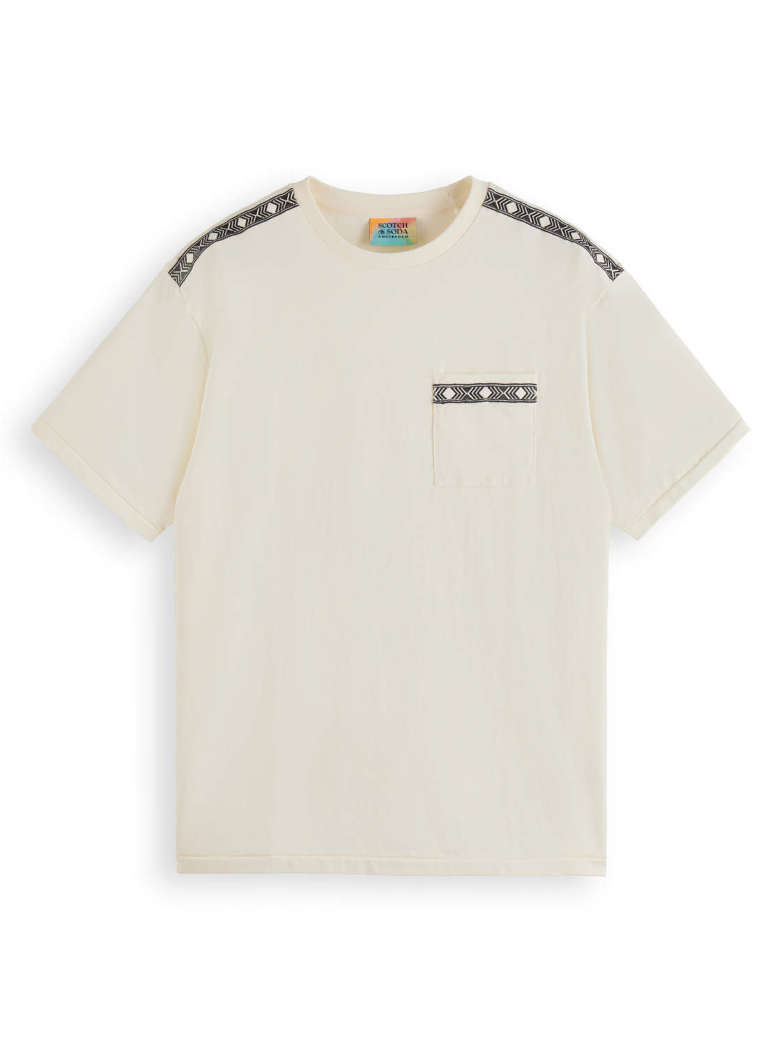 PLACED EMBROIDERY T-SHIRT