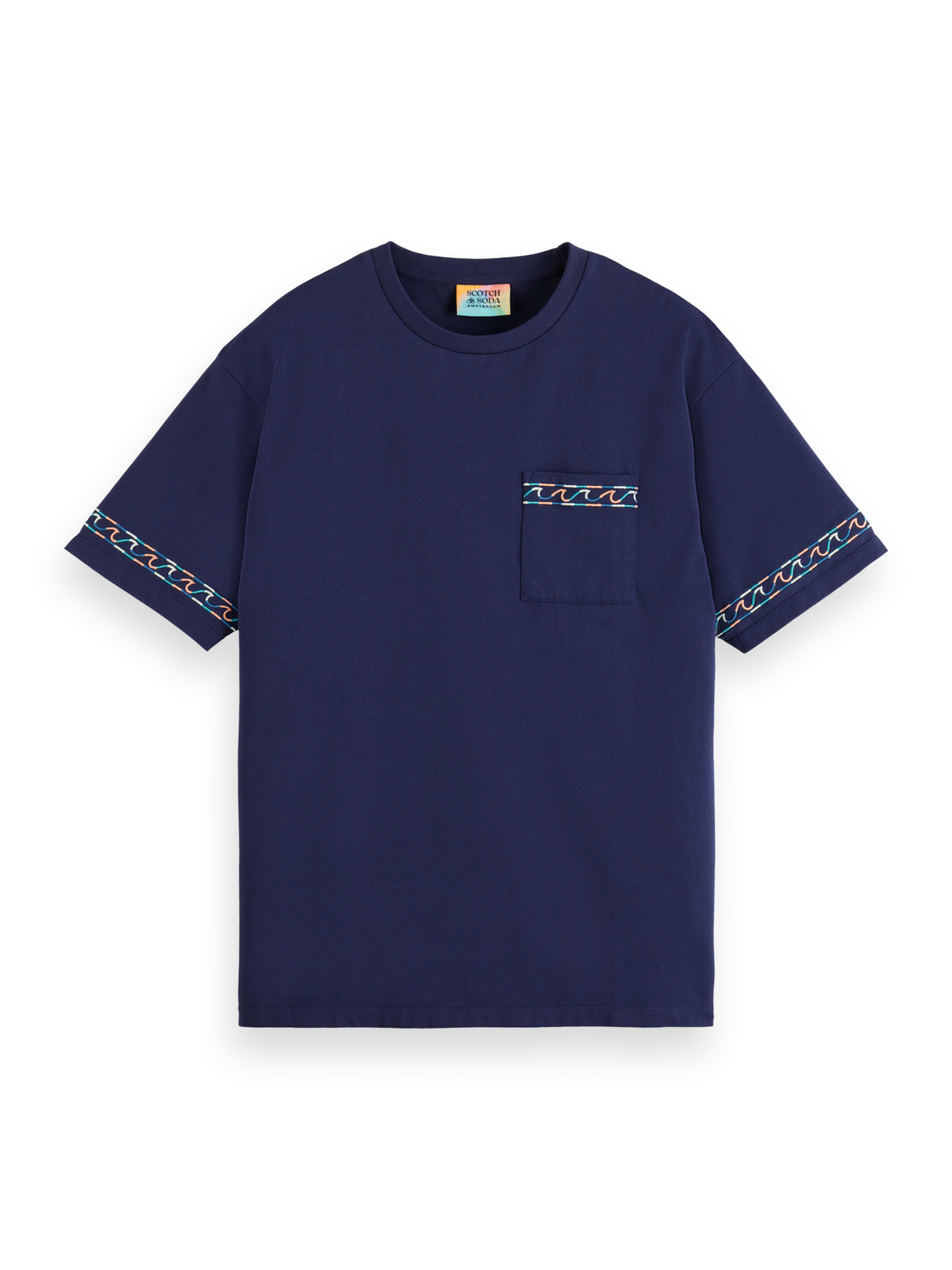 T-Shirt mit platzierter Stickerei