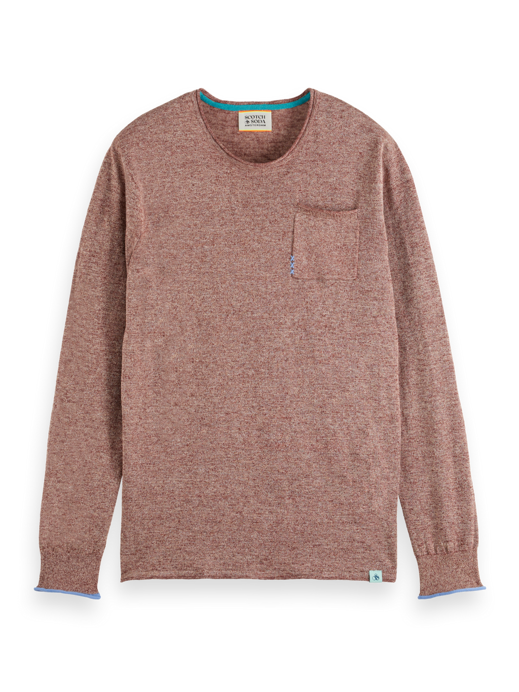 LINEN COTTON BLEND CREW NECK