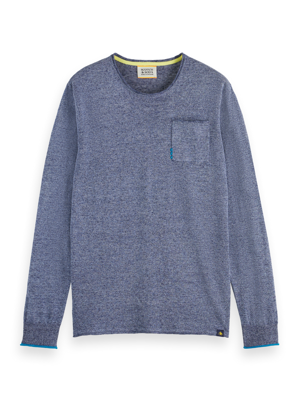 LINEN COTTON BLEND CREW NECK