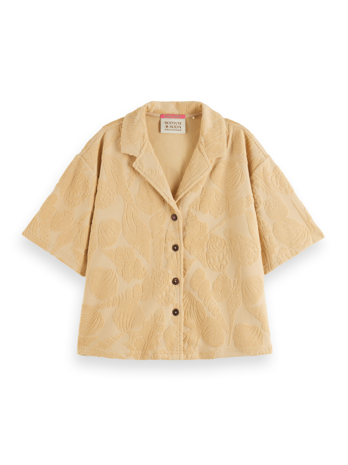 JACQUARD TOWELING CAMP SHIRT