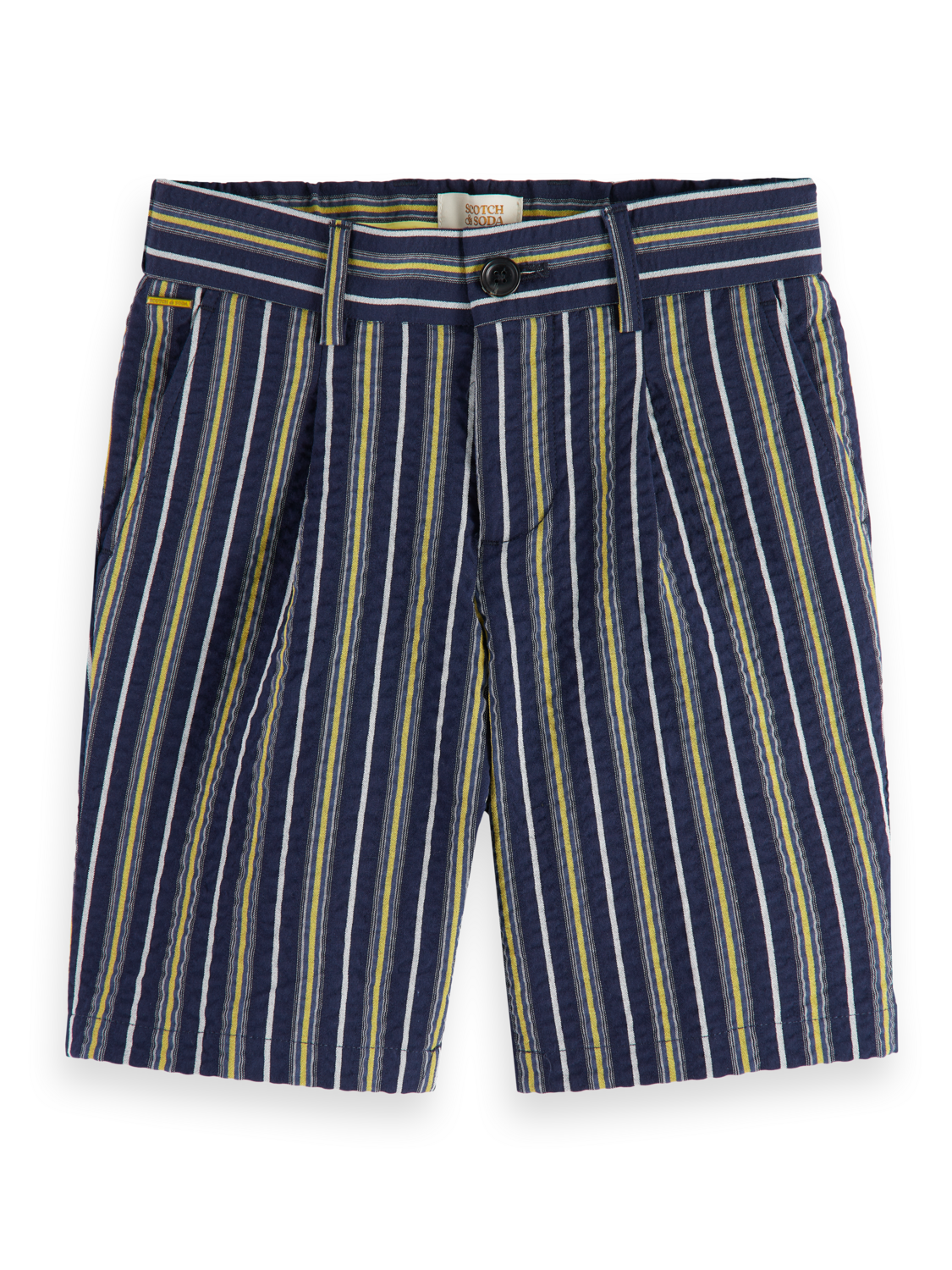 Boys LONGER LENGTH YARN-DYED STRIPE SEERSUCKER SHORTS