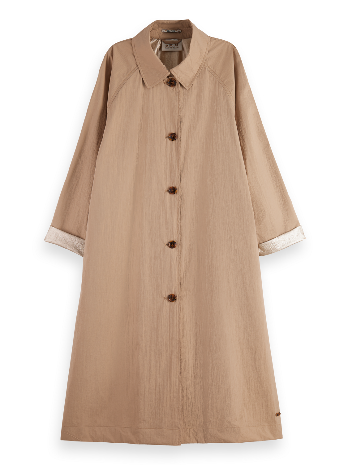 OVERSIZED TRENCHCOAT WITH GOLD LINING