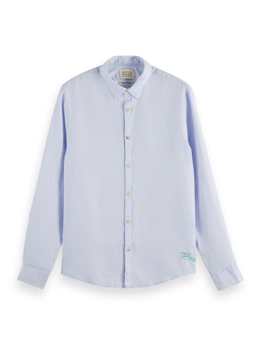 LINEN SHIRT WITH ROLL-UP