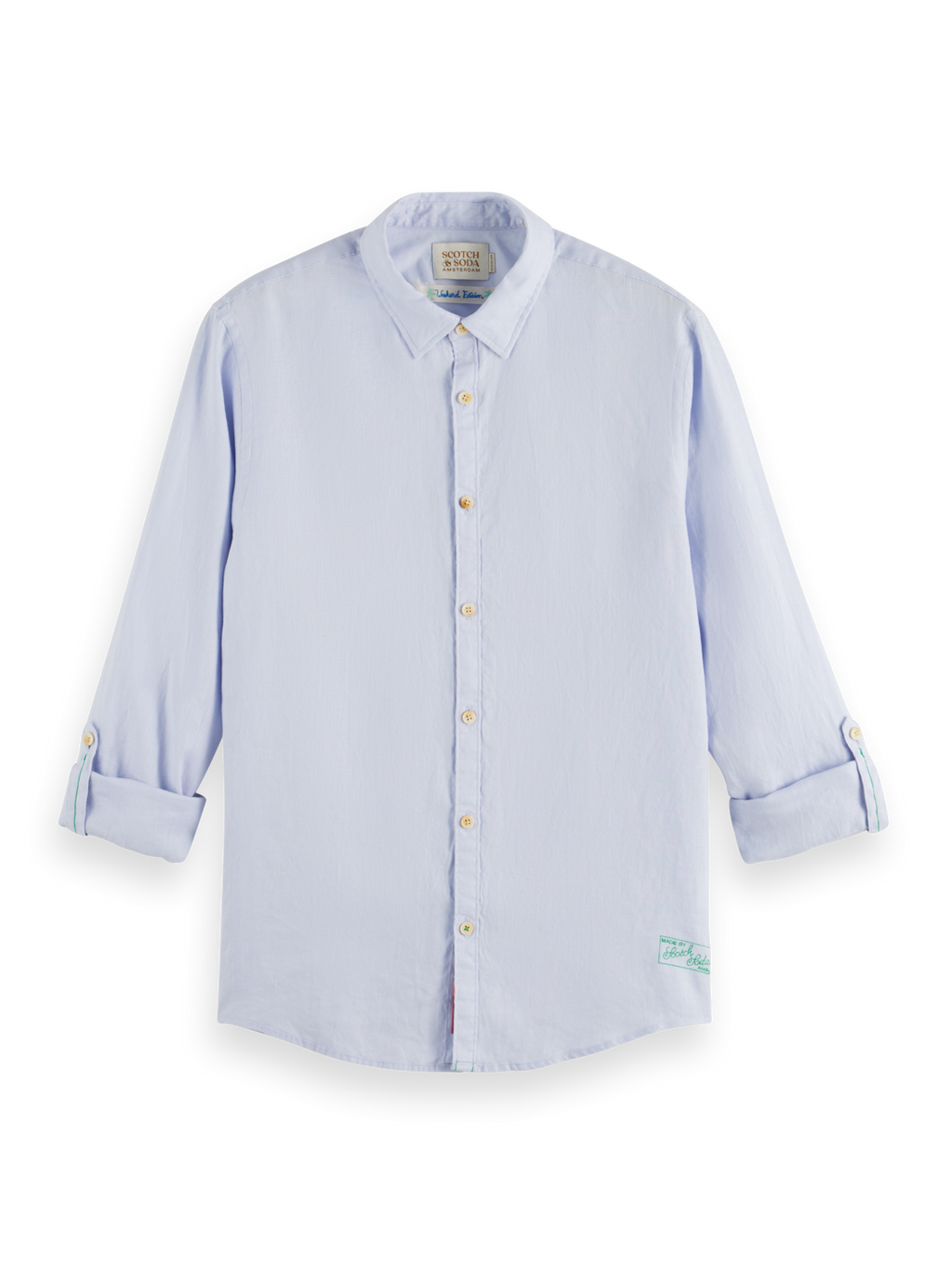 LINEN SHIRT WITH ROLL-UP