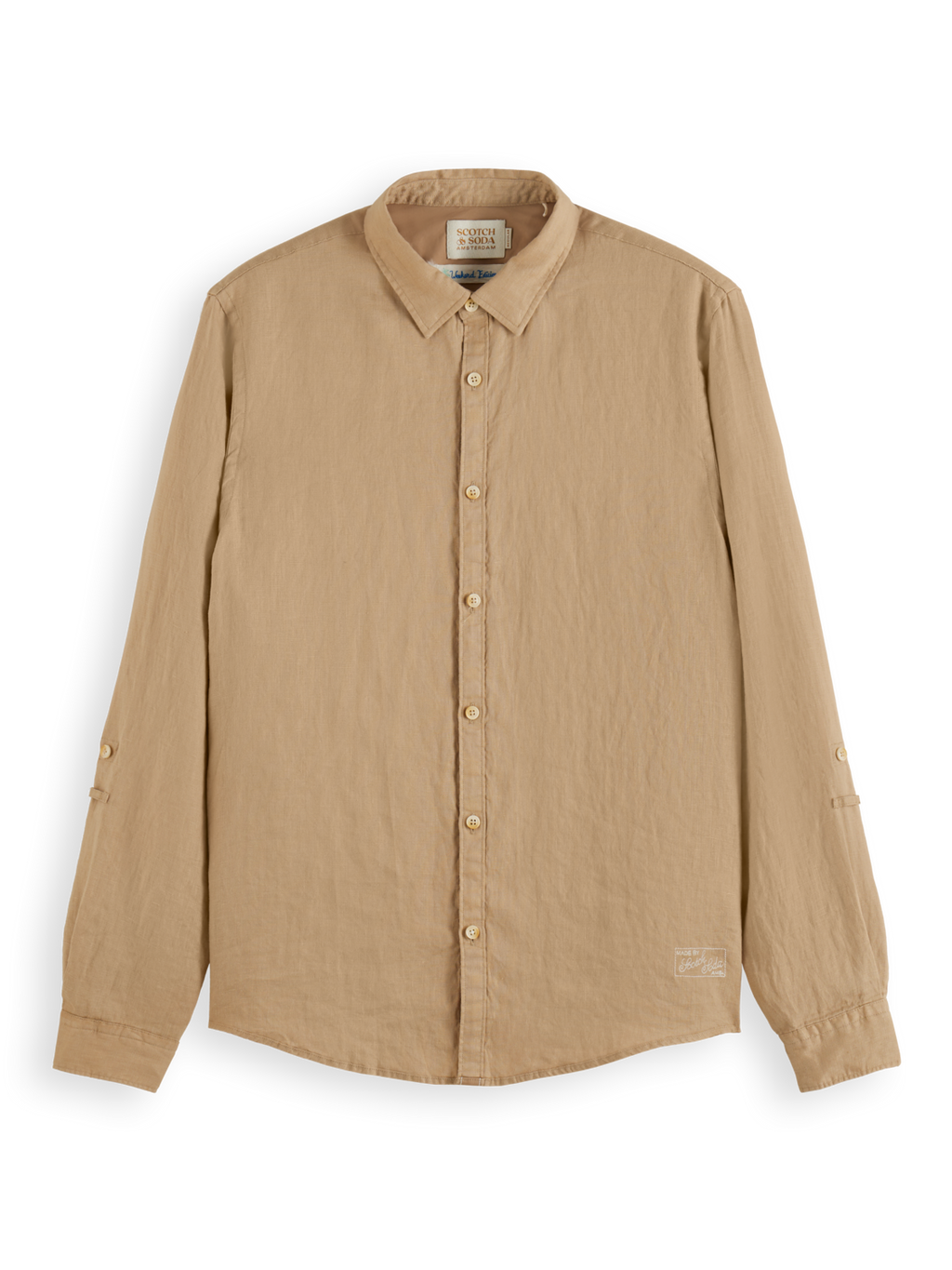 LINEN SHIRT WITH ROLL-UP