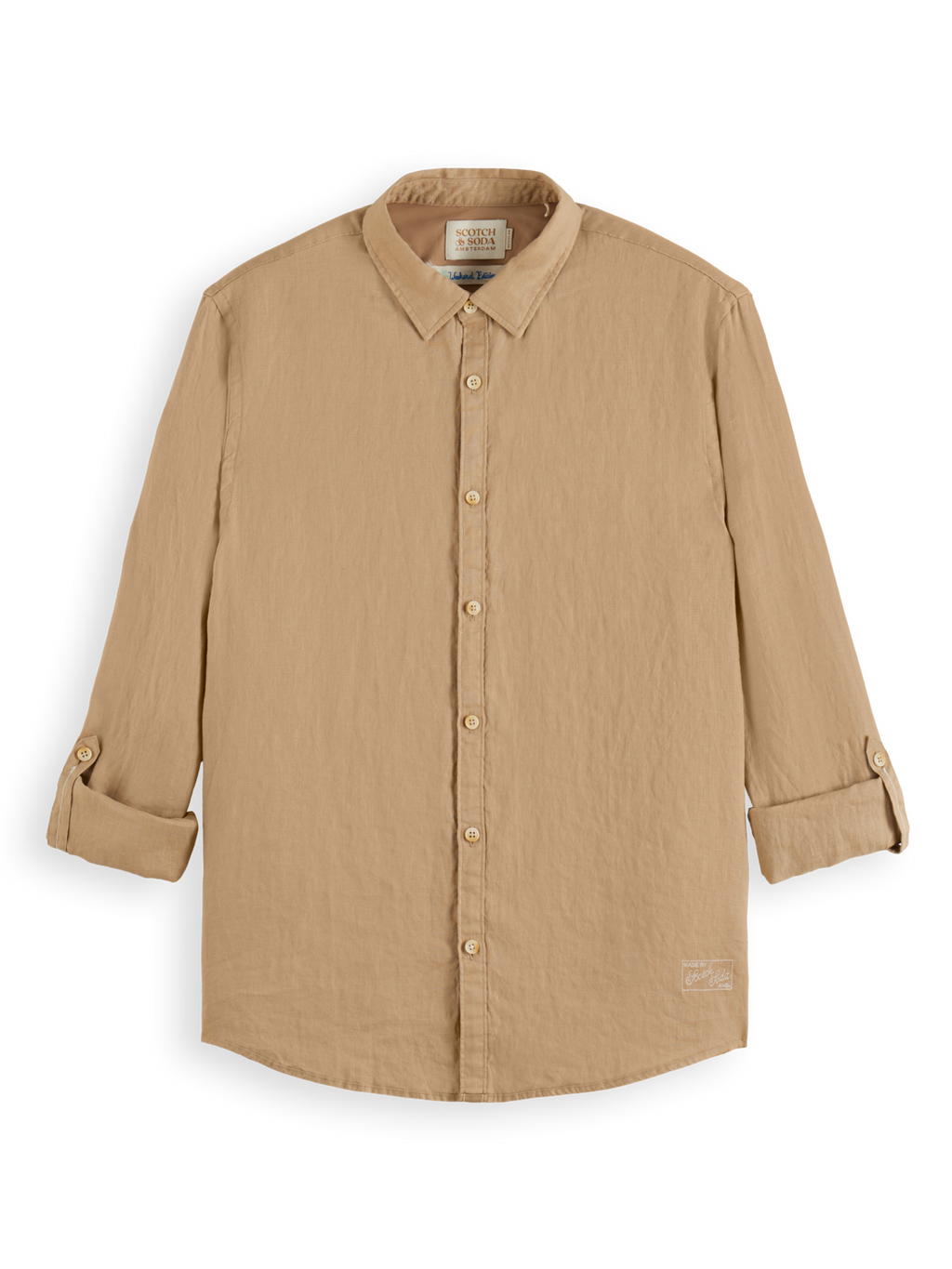 LINEN SHIRT WITH ROLL-UP