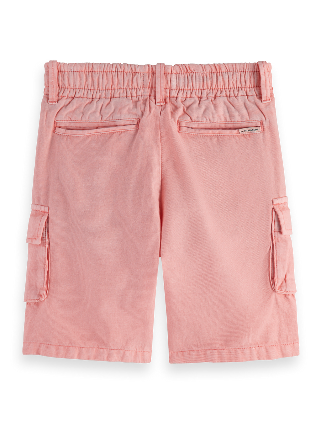 Boys LONGER-LENGTH - GARMENT-DYED COTTON LINEN CARGO SHORTS