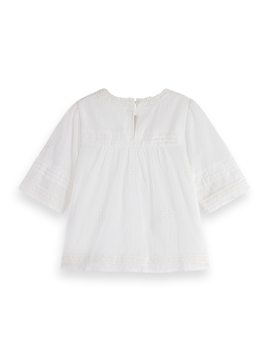 Girls BRODERIE ANGAISE & CLIP JACQUARD TOP