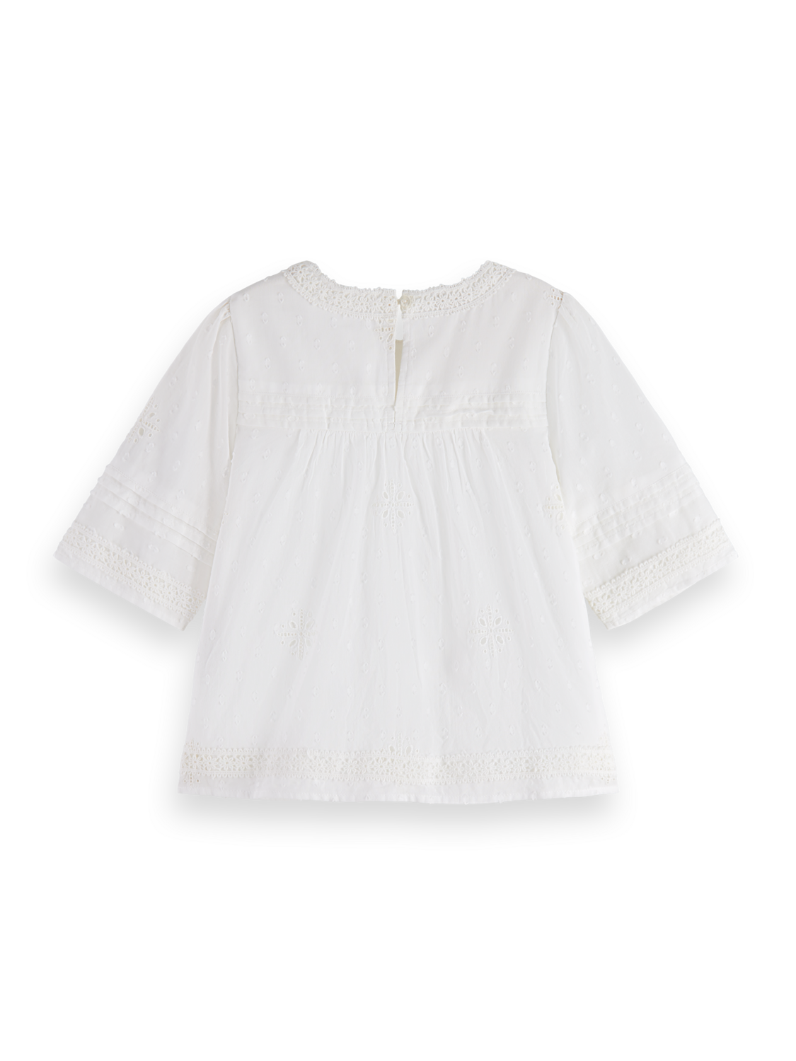 Girls BRODERIE ANGAISE & CLIP JACQUARD TOP