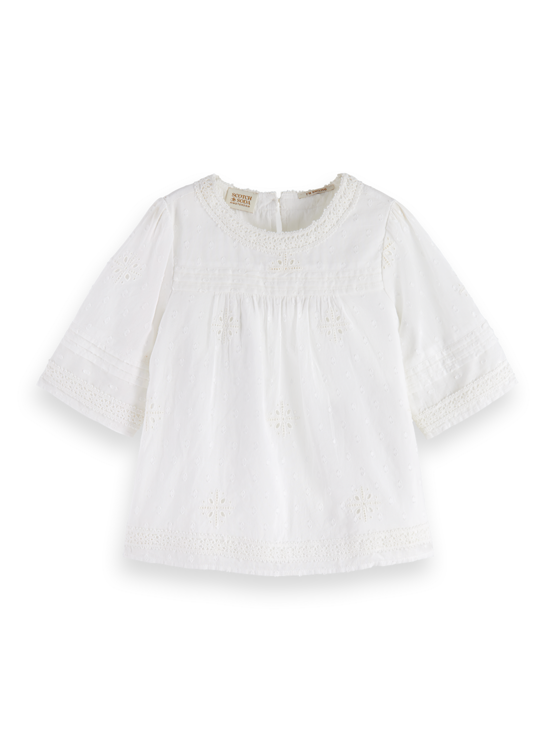 Girls BRODERIE ANGAISE & CLIP JACQUARD TOP