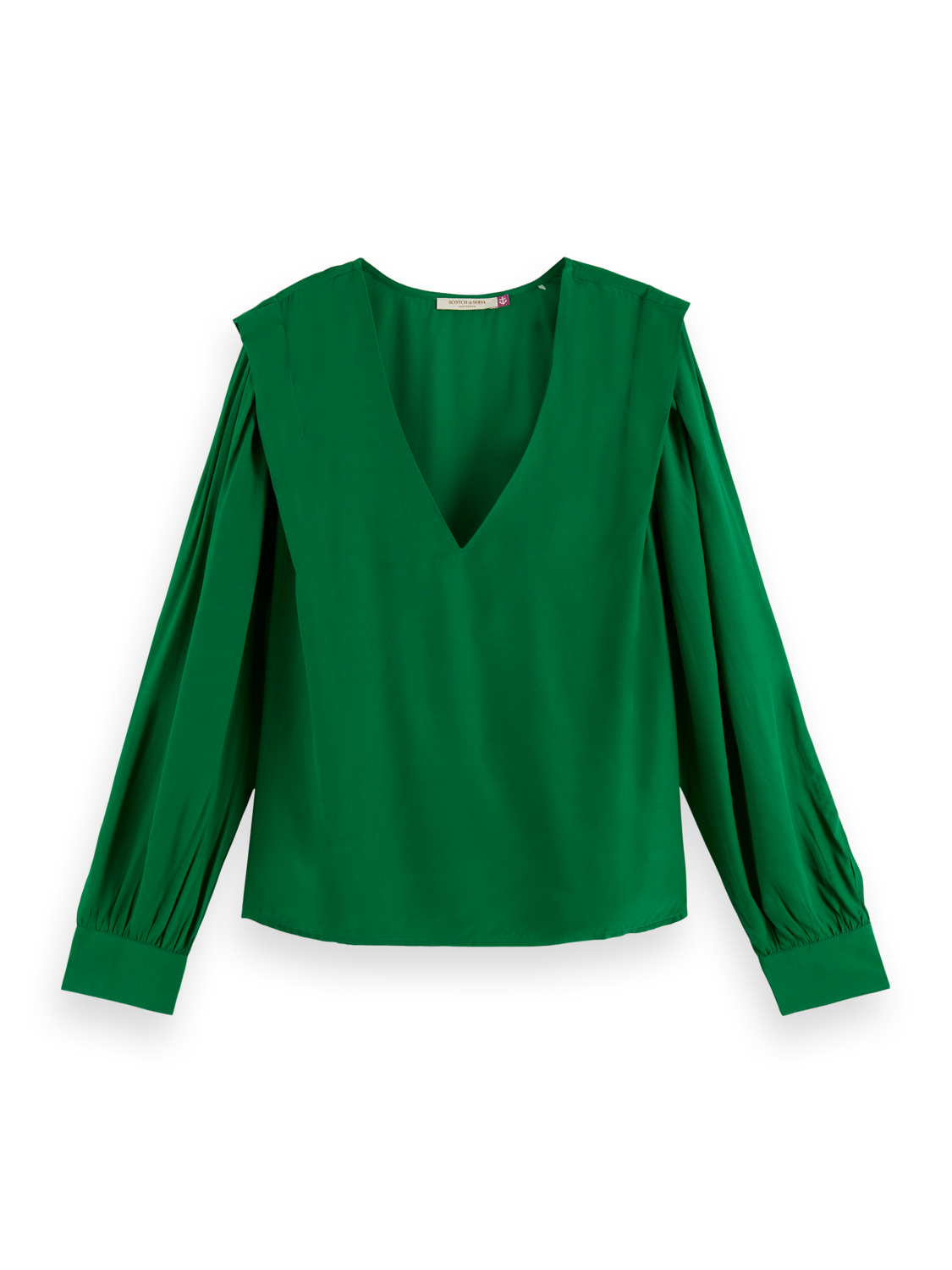 V-NECK TOP WITH LIP SHOULDER DETAIL