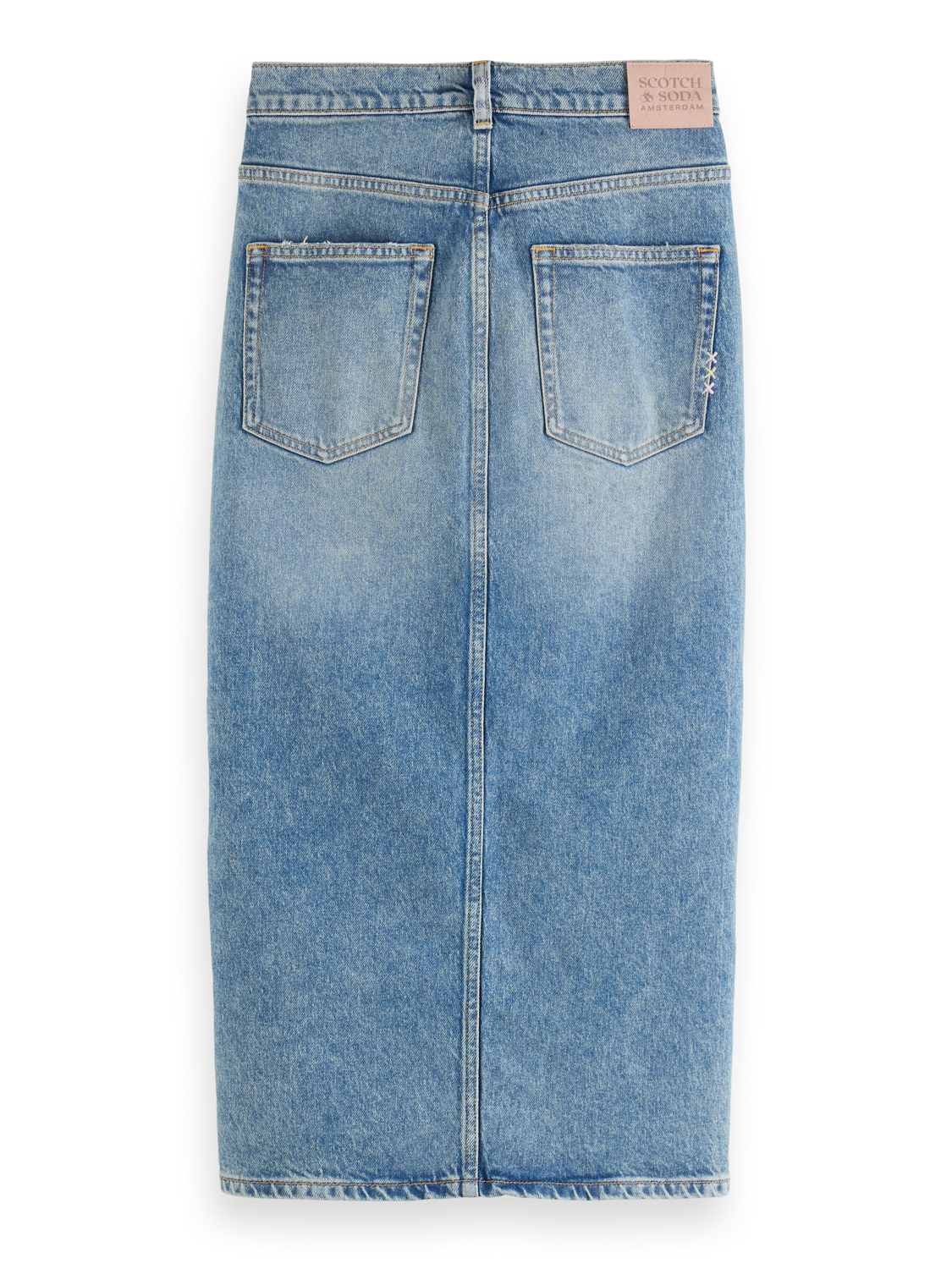 PATCH POCKET MIDI SKIRT - MARITIME