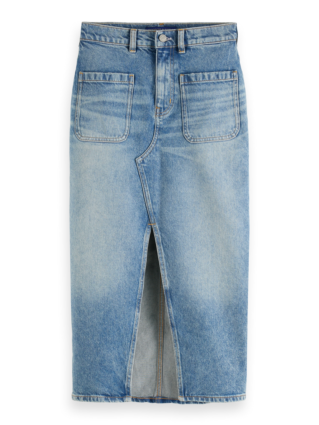 PATCH POCKET MIDI SKIRT - MARITIME