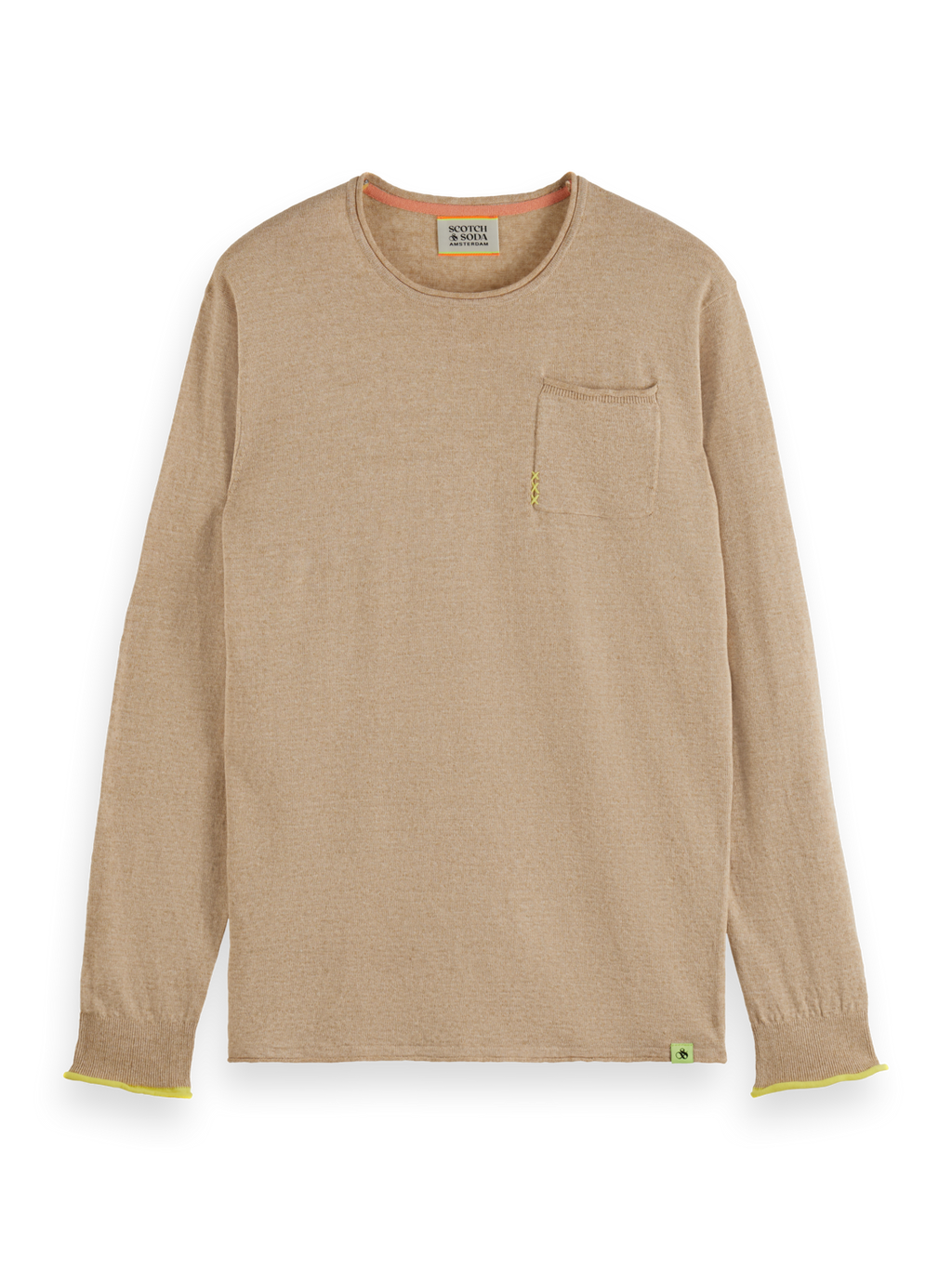 LINEN COTTON BLEND CREW NECK