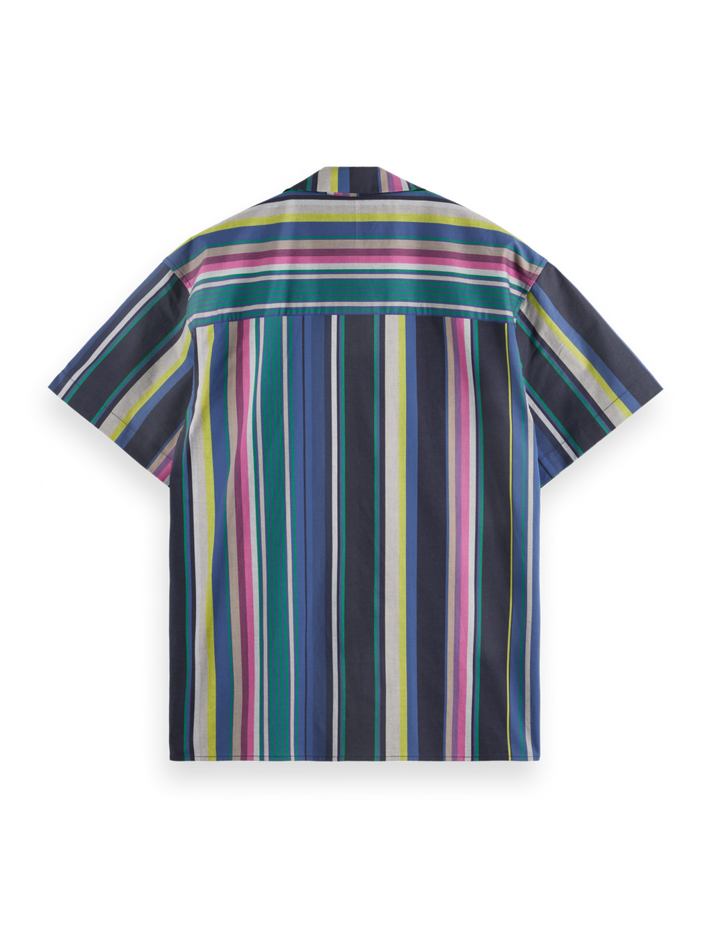 MULTICOLOUR STRIPED FINE COTTON POPLIN HAWAII SHIRT