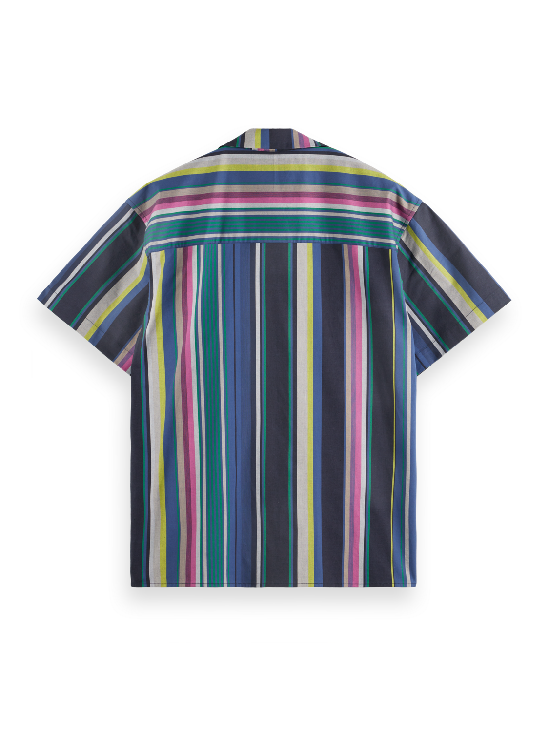 MULTICOLOUR STRIPED FINE COTTON POPLIN HAWAII SHIRT