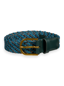 BRAIDED LEATHER AND CORD BELT