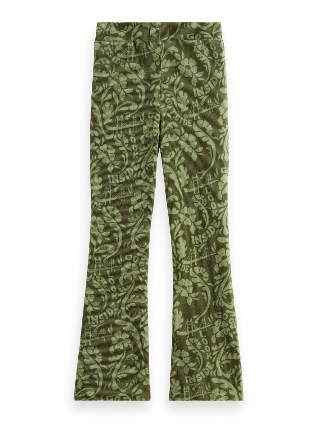 Girls ALLOVER PRINTED VELVET CORD FLARED LEGGING