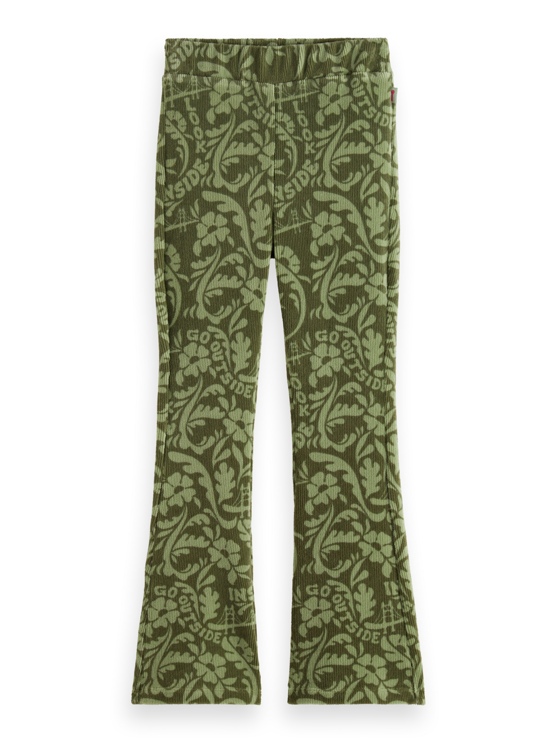 Girls ALLOVER PRINTED VELVET CORD FLARED LEGGING