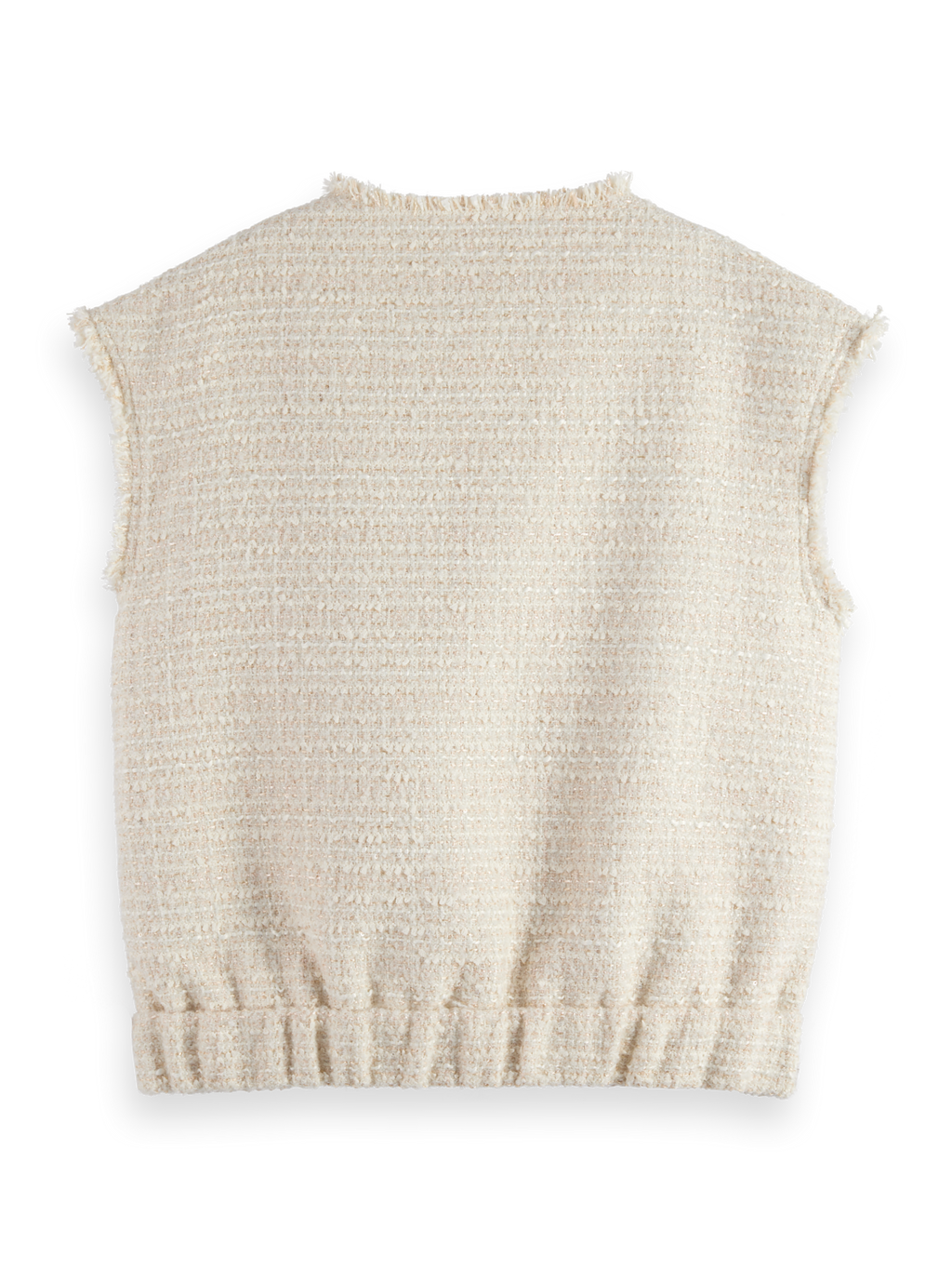 BOUCLE TWEED COLLARLESS GILET