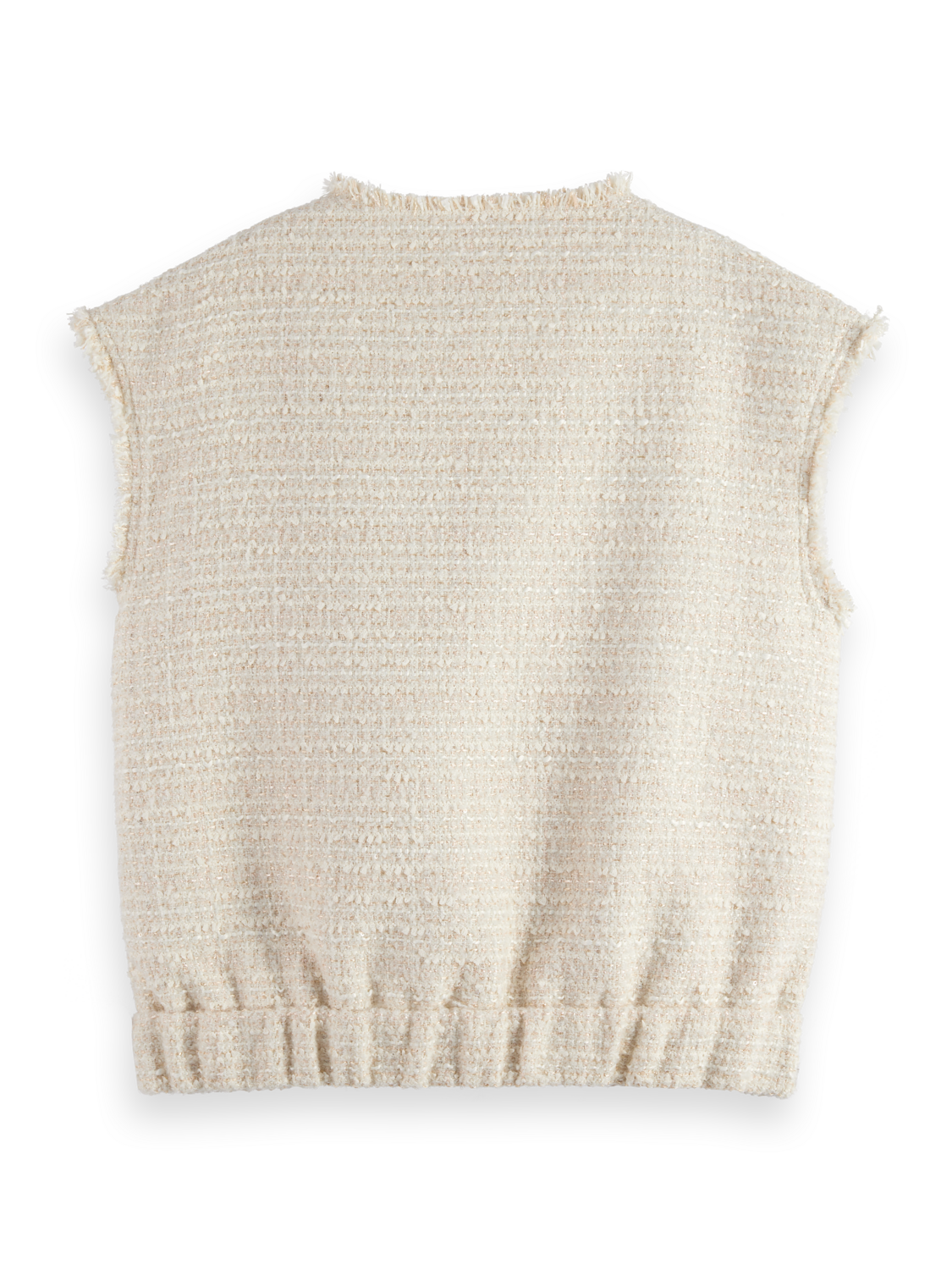 BOUCLE TWEED COLLARLESS GILET