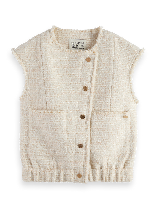 BOUCLE TWEED COLLARLESS GILET