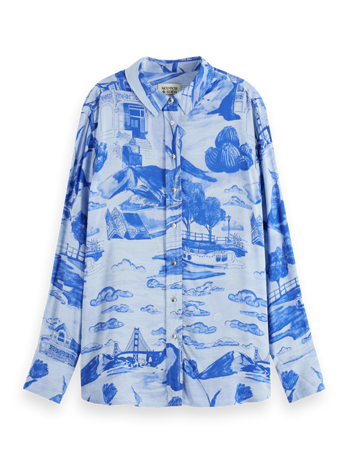 VISCOSE PRINTED RELAXED FIT SHIRT