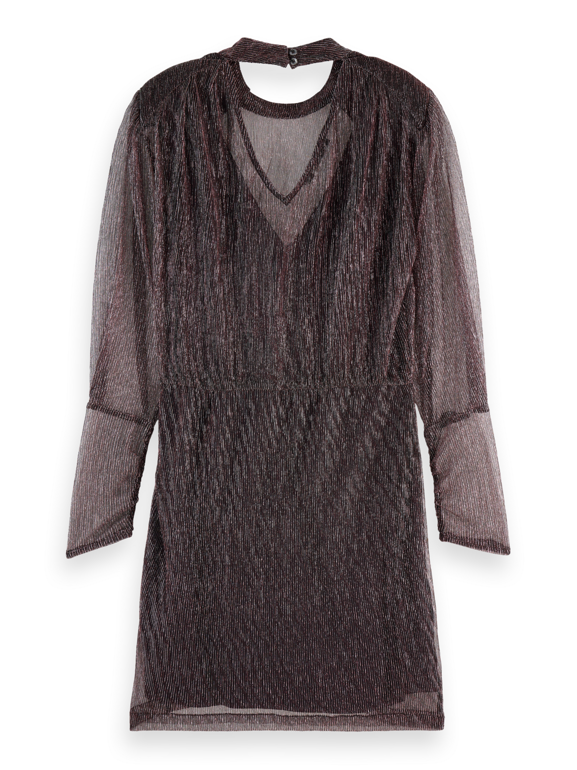 LUREX HIGH NECK MINI DRESS