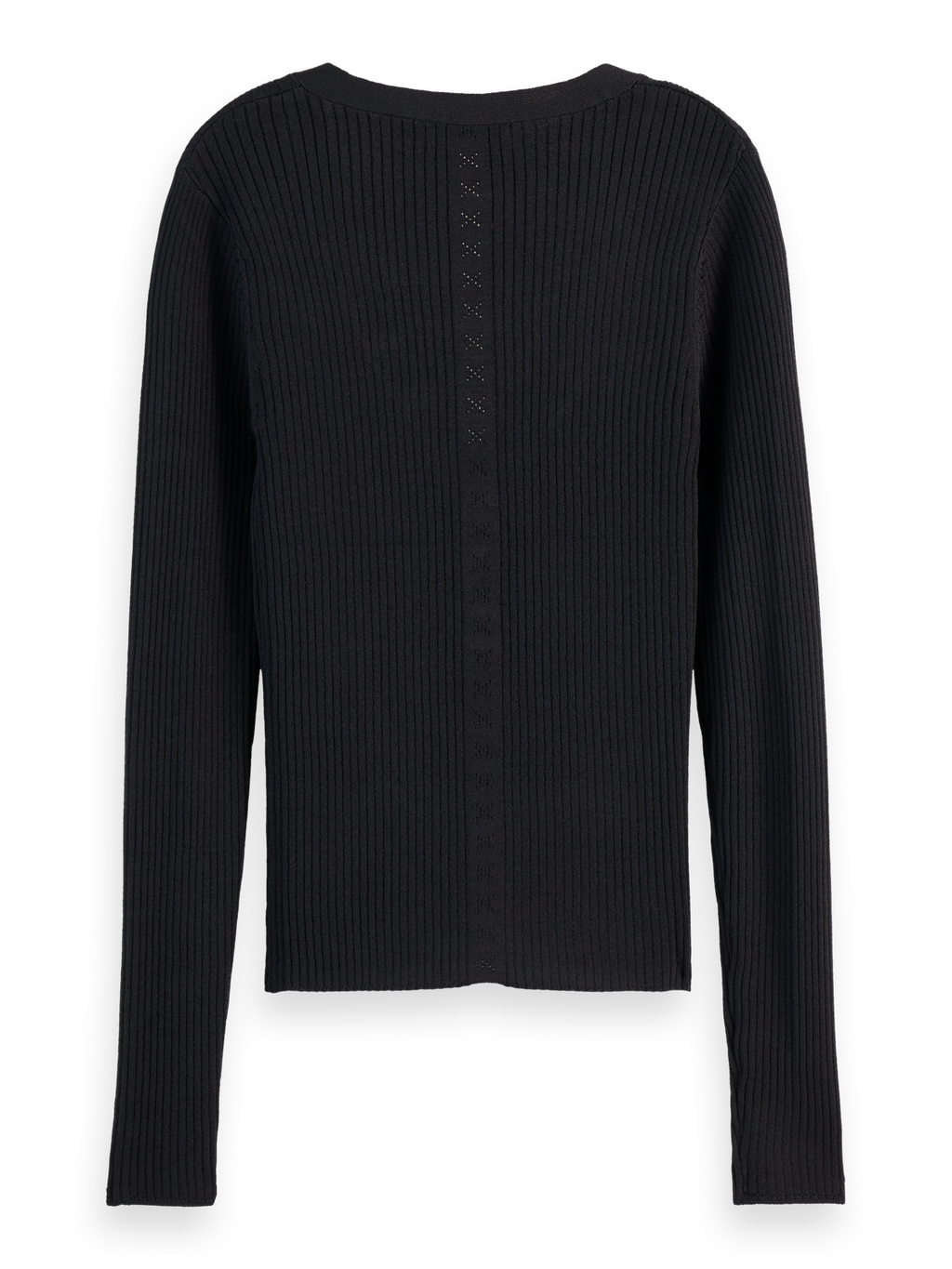 RIBBED FITTED PULLOVER