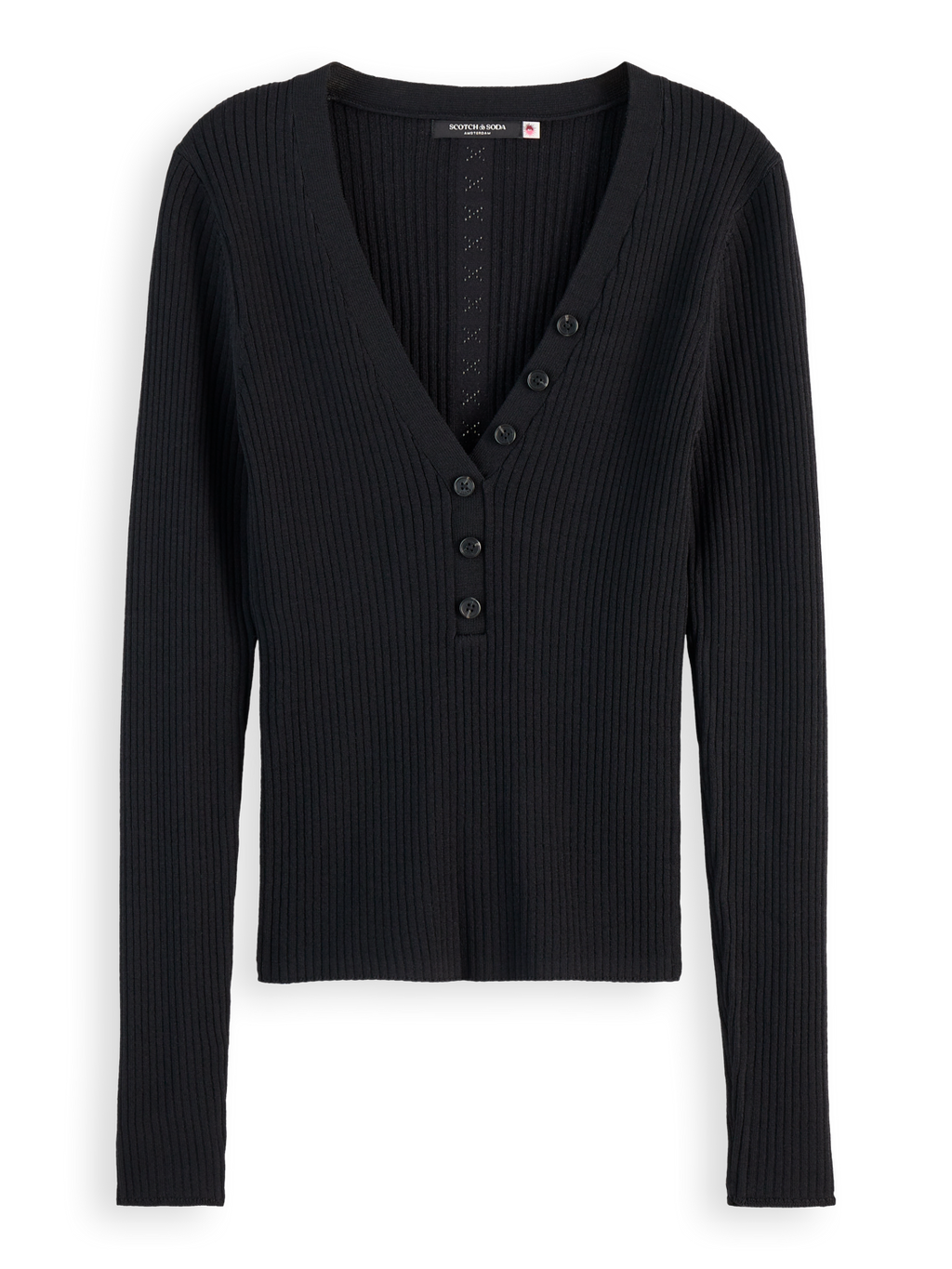 RIBBED FITTED PULLOVER