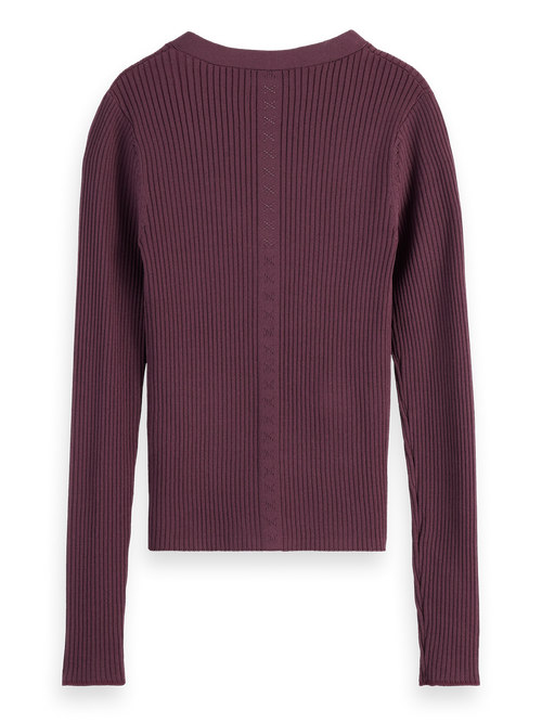 RIBBED FITTED PULLOVER