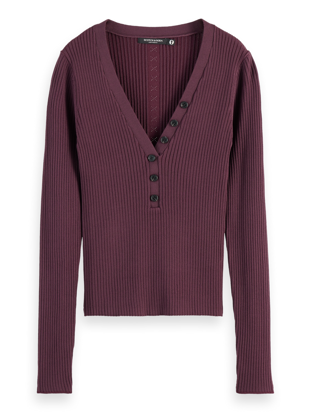 RIBBED FITTED PULLOVER