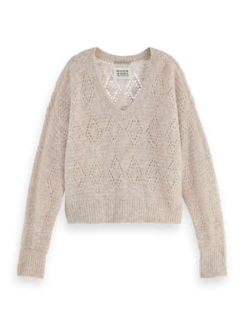 BOUCL V-NECK RELAXED PULLOVER