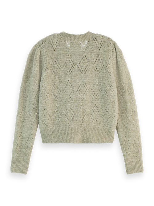 BOUCL CREW NECK CARDIGAN