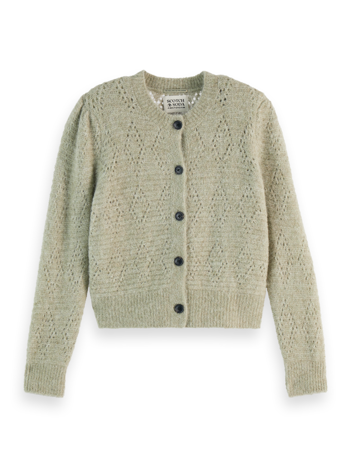 BOUCL CREW NECK CARDIGAN