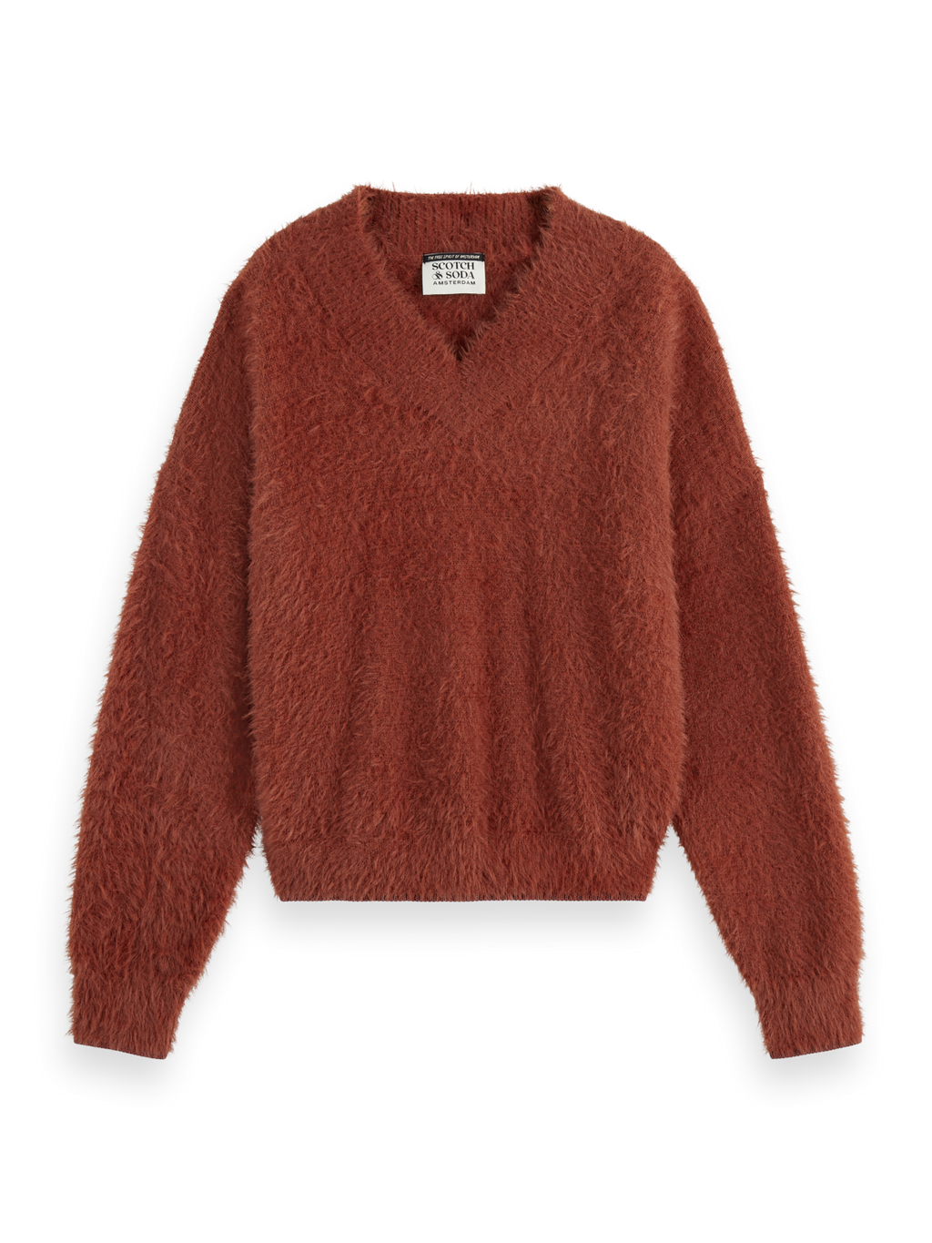 FLUFFY V-NECK RELAXED PULLOVER